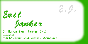 emil janker business card